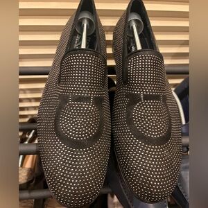 Salvatore Ferragamo Black Studded Loafers